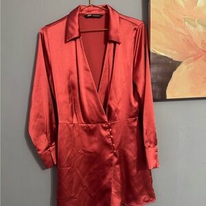 Zara Pink Satin Romper